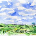 watercolor landscape sketch