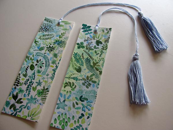 watercolor painted bookmarks