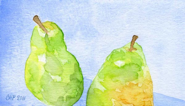 watercolor pears