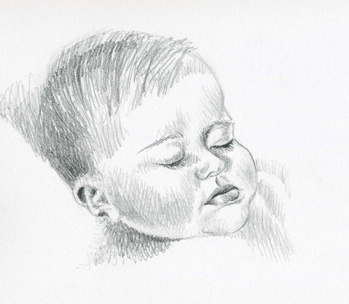 baby girl drawing