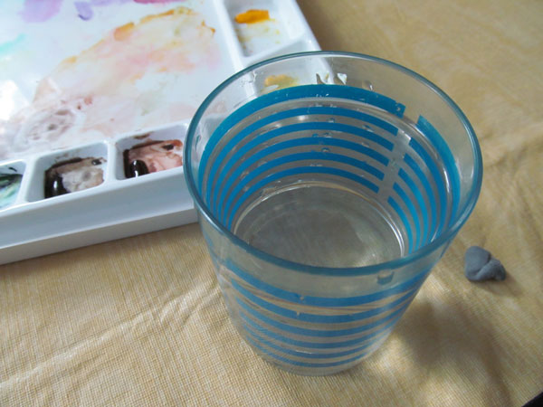 watercolor cup and palette